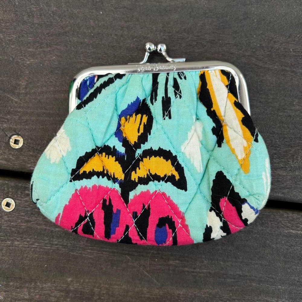 Purple Vera Bradley Multi-Colored Paisley Purse Travel Set - Picture 7 of 8